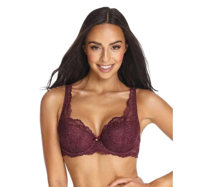 Vyztužená dámská podprsenka Cora model 18351650 bordó - Mat