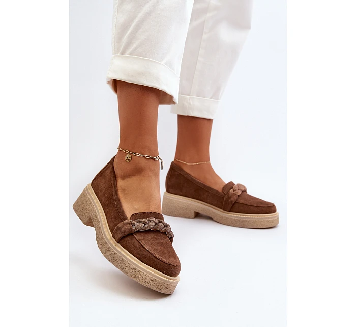 Dámske semišové mokasíny Zazoo 3429/W hnedé - Zazoo