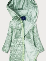 Dámska nadrozmerná prešívaná bunda s kapucňou v mätovej farbe (ag5-010)