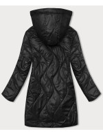 Čierna dámska bunda s odopínacou kapucňou (B8218-1)