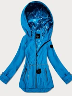 Dámsky modrý kabát s retiazkou Goodlookin (KK6021-3)