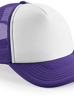 Beechfield B 645 5-panelová čiapka Vintage Trucker 53.0645 fialová/biela