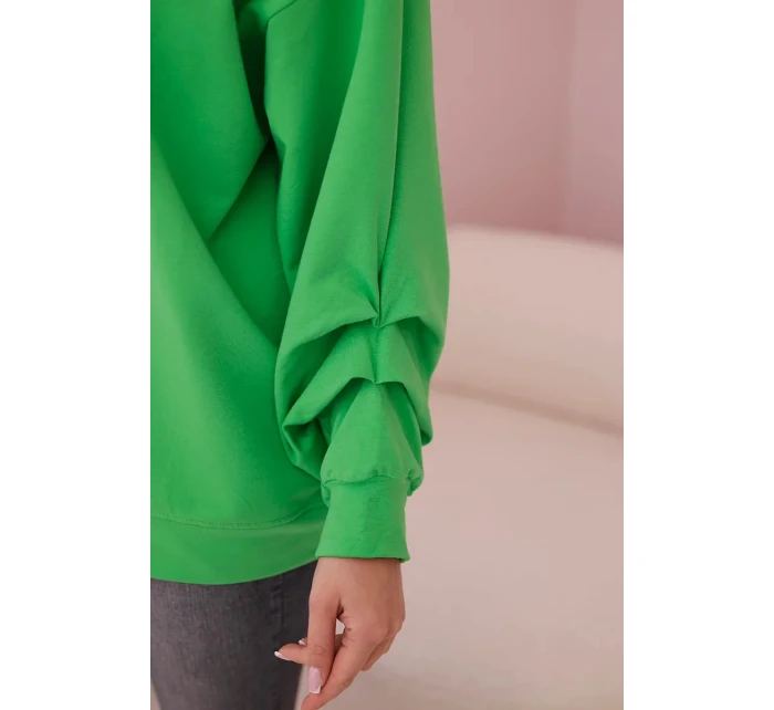 Bavlněná halenka s mašlí jasně zelená