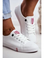 Damskie Skórzane Trampki Big Star GG274005 Biało-Czerwone
