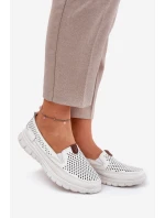 Ażurowe Baleriny Ze Skóry Naturalnej Vinceza 95336 Białe