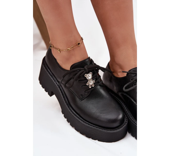 Dámské polobotky s přezkou ekokůže černé model 21714769 - Boto Dámské polobotky s přezkou ekokůže černé model 21714769 - Boto