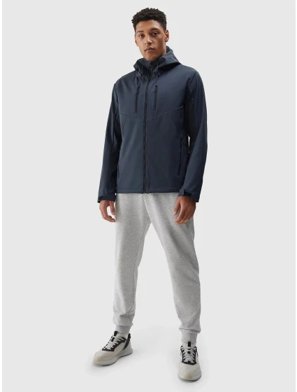 Pánska vetruodolná bunda softshell s membránou 8000 4F - sivá Pánska vetruodolná bunda softshell s membránou 8000 4F - sivá