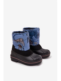 Detské snežnice na suchý zips LCJ-25-10-3774 Modré s čiernym vzorom - Lee Cooper