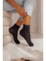 Dámske ažurové ponožky s mašľou 1115