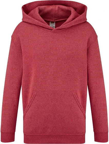Fruit of the Loom Classic Kids Hooded Sweat Detská mikina s kapucňou 16.2043 vintage heather red