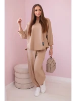 Bavlněná mikina kalhoty set Lehký velbloud Bavlněná mikina kalhoty set Lehký velbloud