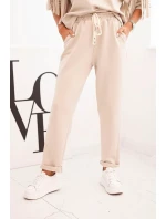 Dámská souprava máslová s třásněmi na rukávech béžová