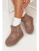 Damskie Śniegowce Z Elastyczną Wstawką Khaki Kiora