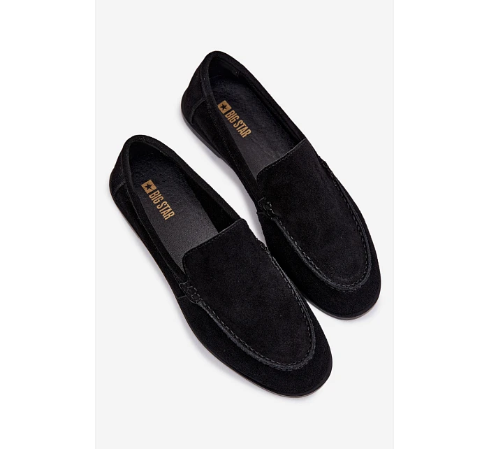 Dámské mokasiny z přírodního semiše Big Star TT274209 Černé