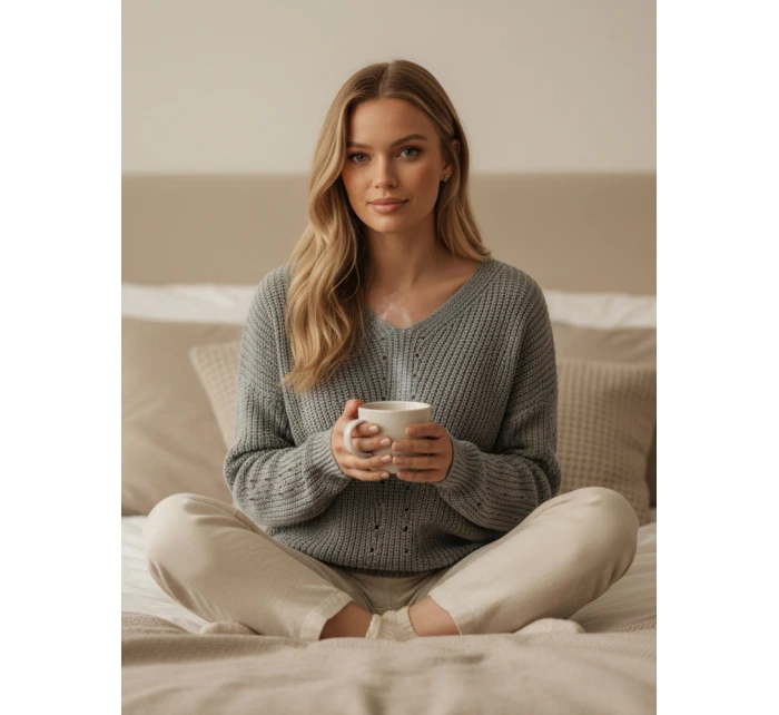 dámský svetr světle šedý Dstreet model 21982724 - FashionStreet