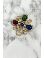 Kvetinová brošňa 2 viacfarebné