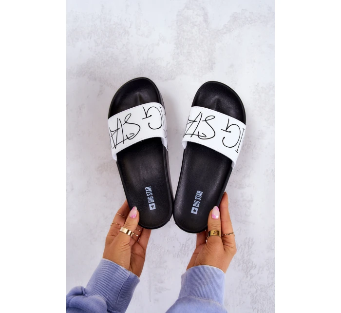 Dámské gumové pantofle Big Star model 21576902 Černobílé - Big Star Shoes Dámské gumové pantofle Big Star model 21576902 Černobílé - Big Star Shoes