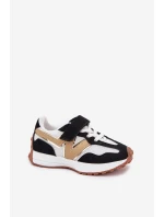 Sneakersy Dziecięce Na Rzep Biało-Czarne Tezzu