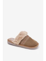 Dámské pantofle s kožešinou a výšivkou zelené Devianne Dámské pantofle s kožešinou a výšivkou zelené Devianne