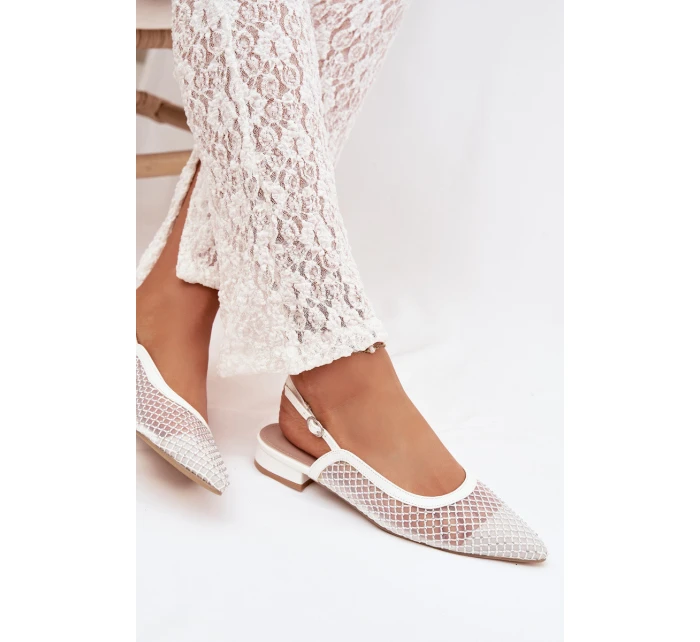 Síťované baleríny s patou bílé model 22032126 - Boto