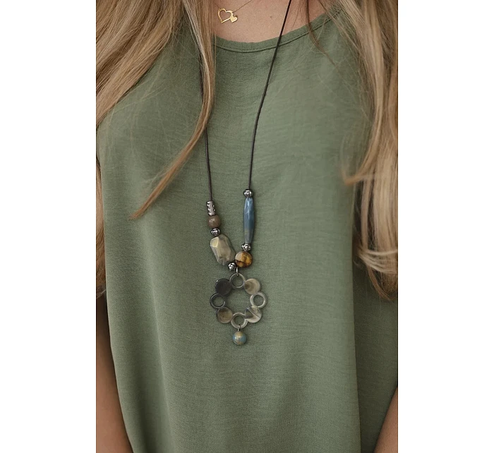 Oversized halenka s přívěskem světlá khaki Oversized halenka s přívěskem světlá khaki