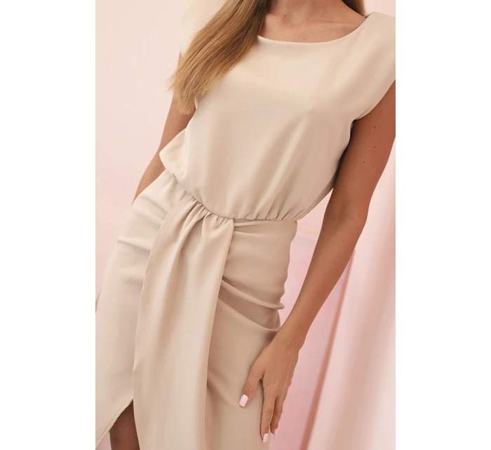 Dámská pruhovaná bavlněná šaty s V výstřihem a knoflíky tmavě mátová