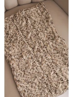 Dámsky vlnený vlnený šál na zimu KN24 tmavo béžový Dámsky vlnený vlnený šál na zimu KN24 tmavo béžový