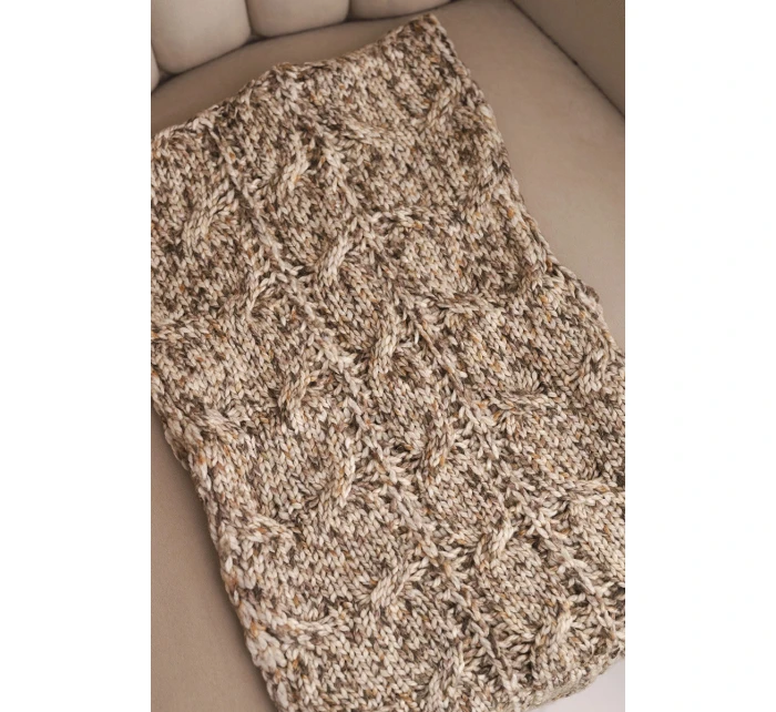 Dámsky vlnený vlnený šál na zimu KN24 tmavo béžový Dámsky vlnený vlnený šál na zimu KN24 tmavo béžový