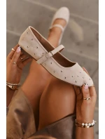 Zdobione Baleriny Damskie Z Paskiem Różowe Olivisse