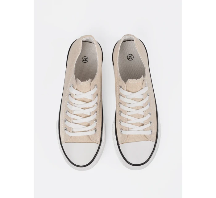 Klasické  tenisky dámské Jasnobeżowy bez podpatku