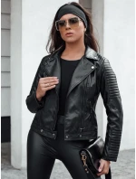 Dámská kožená krátká bunda černá Dstreet model 21980711 - FashionStreet