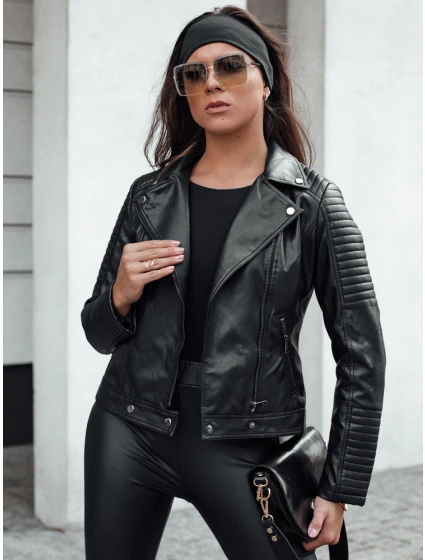 Dámská kožená krátká bunda černá Dstreet model 21980711 - FashionStreet