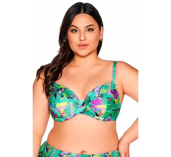 Ava SK 210 Žiarivo zelená maxi plavková podprsenka s plnými košíčkami