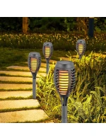 DANCING FLAMES SOLAR LAMP 12 LED SMD 7,5x7,5x46,5 cm KPL 5SZT