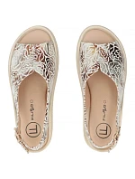 Dámské kožené sandály na zlaté platformě model 22135980 - FILIPPO