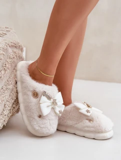 Hřejivé Pantofle S Mašlí A Bílé model 21680833 - Boto
