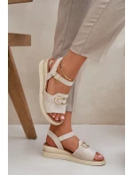 Dámské Sandály Na Klínu S Ozdobou Béžové model 21685257 - Boto