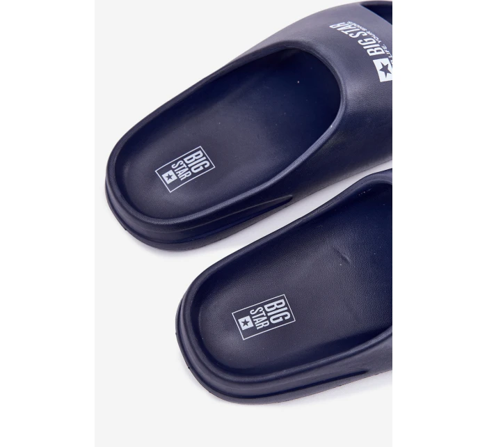 Piankowe Klapki Męskie Z Logo Big Star RR174A014 Granatowe