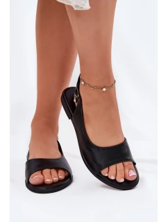 Sandały Damskie Na Płaskim Obcasie Czarne Weanise