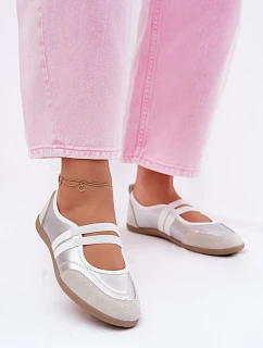 baleríny s pásky stříbrné model 22107338 - Boto