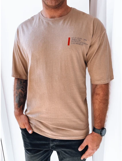 Pánske tričko s potlačou cappuccina FashionStreet RX5303