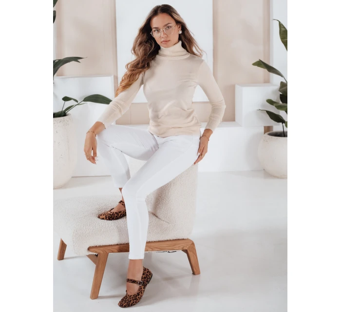 Dámský svetr s rolákem cream Dstreet model 21990930 - FashionStreet