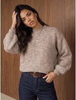 Klasický dámský svetr s kulatým výstřihem Fango FashionStreet MY2598