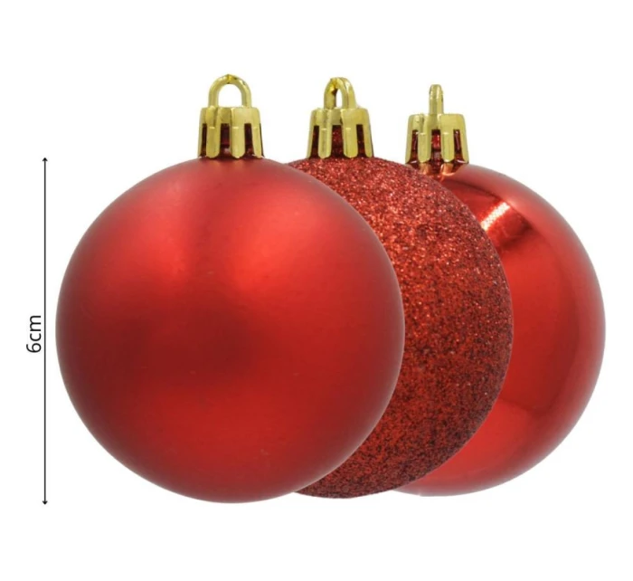 DEKORATÍVNE PLASTOVÉ OZDOBY 12KS 60MM ČERVENÉ DEKORATÍVNE PLASTOVÉ OZDOBY 12KS 60MM ČERVENÉ