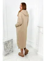 Dlhé šaty s kapucňou svetlo béžová Dlhé šaty s kapucňou svetlo béžová