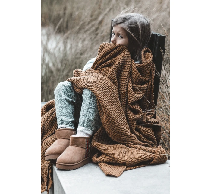 Śniegowce Botki Ocieplane Dziecięce Camel Leonora