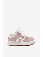 Detské športové tenisky so suchým zipsom z imitácie kože Dirty pink Zoya