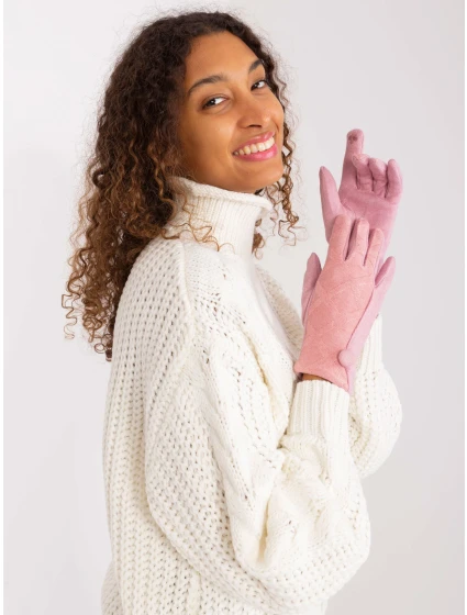 Rękawiczki AT RK model 19381540 jasny różowy - FPrice Rękawiczki AT RK model 19381540 jasny różowy - FPrice