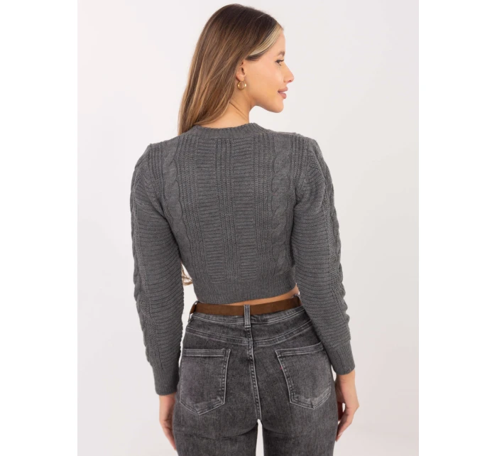 Dámský svetr LC SW model 15826246 tmavě šedý - FPrice Dámský svetr LC SW model 15826246 tmavě šedý - FPrice