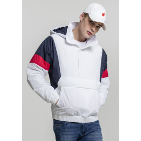 3-farebný závesný kabát biely/navy/ohnivo červený
